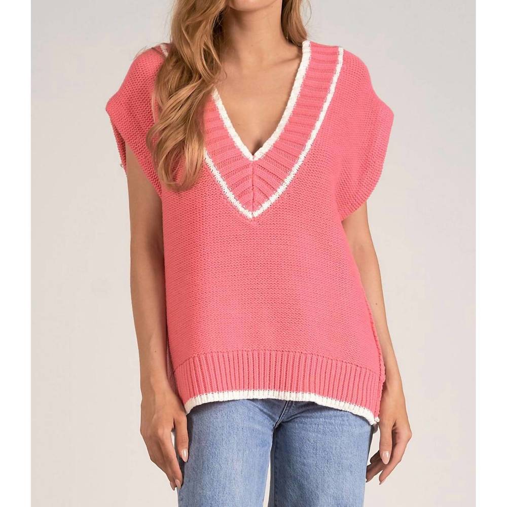 NEW ELAN sleek sweater vest in pink